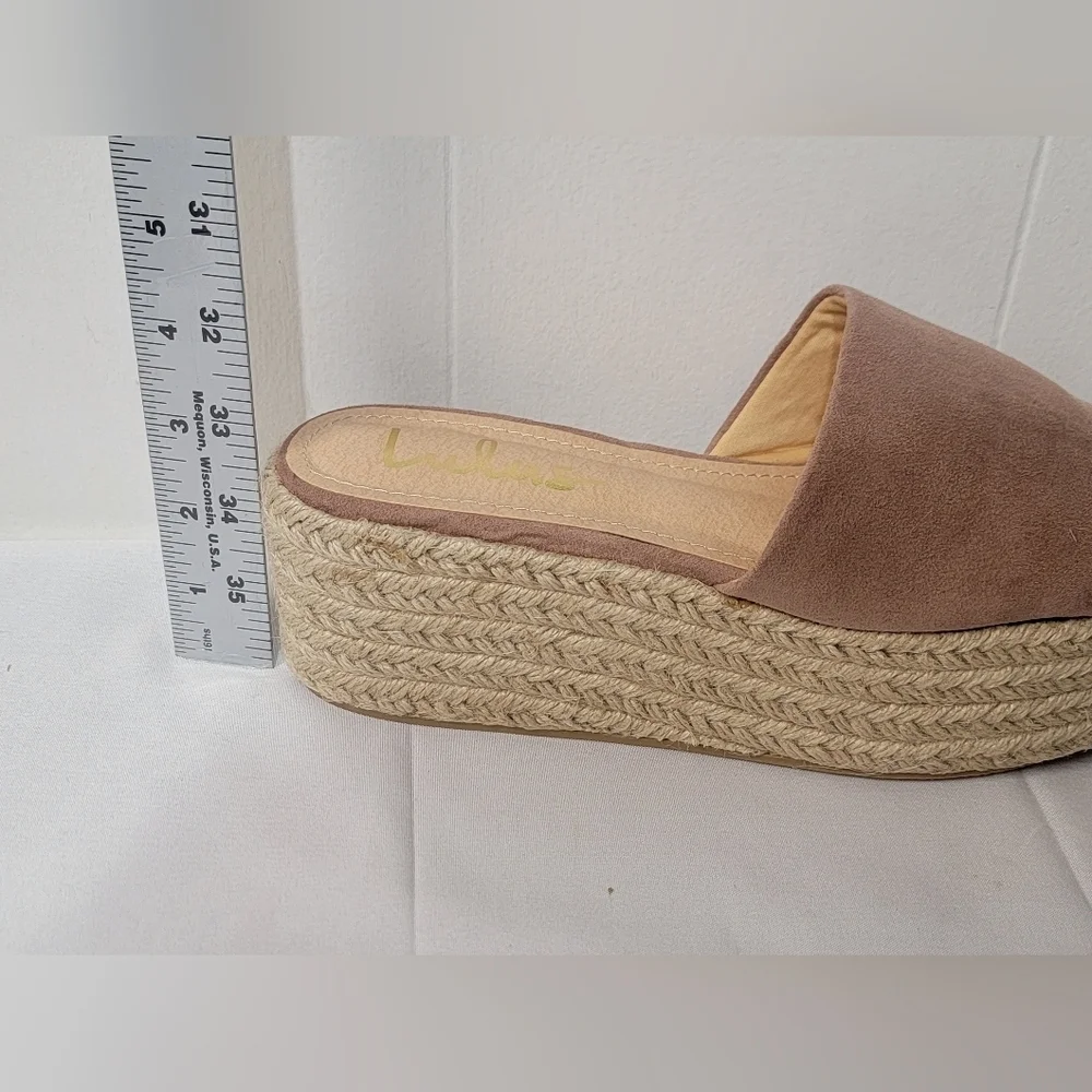 Lulus Exclusive O'Ahu 2 Mauve Suede Espadrille Platforms Womens Size 7.5 New